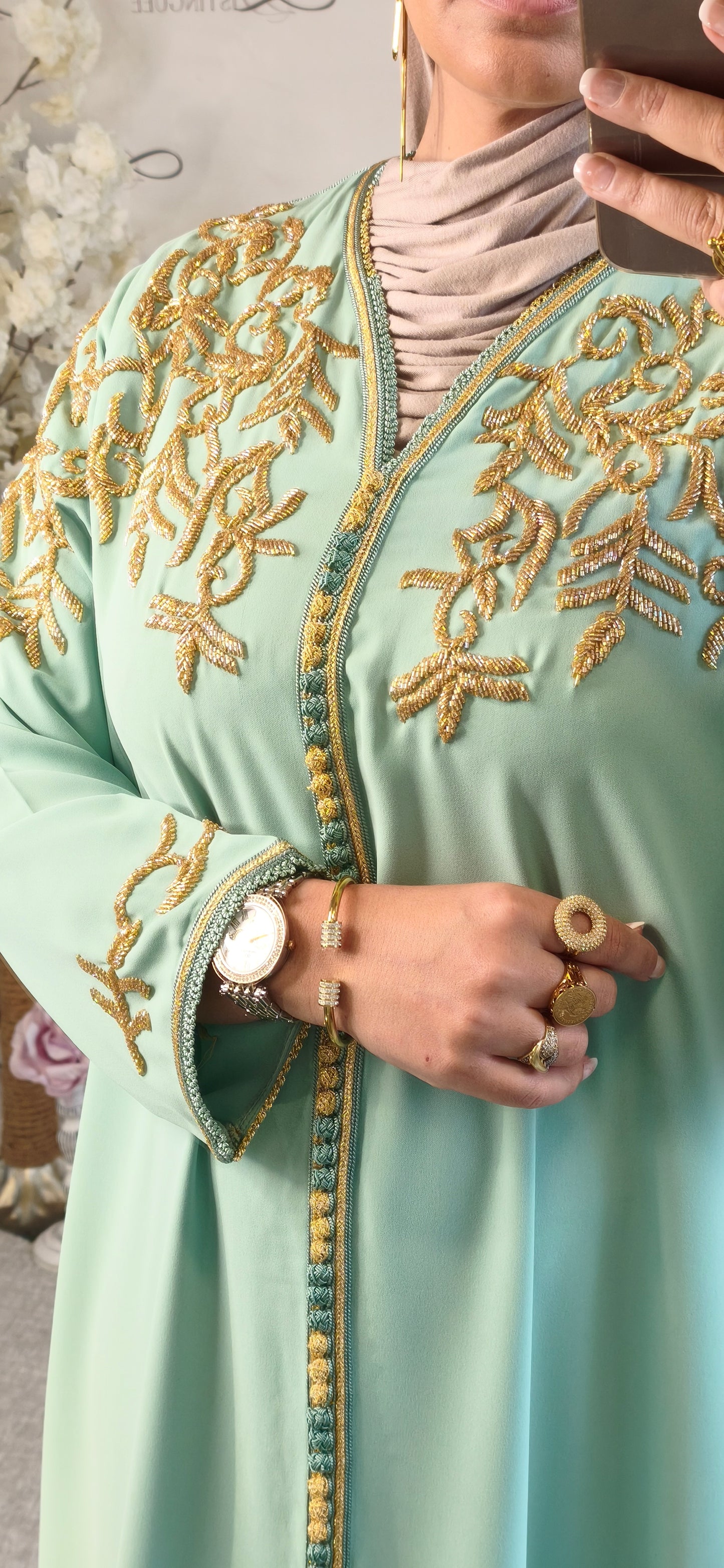 Caftan Sarah Vert Verveine