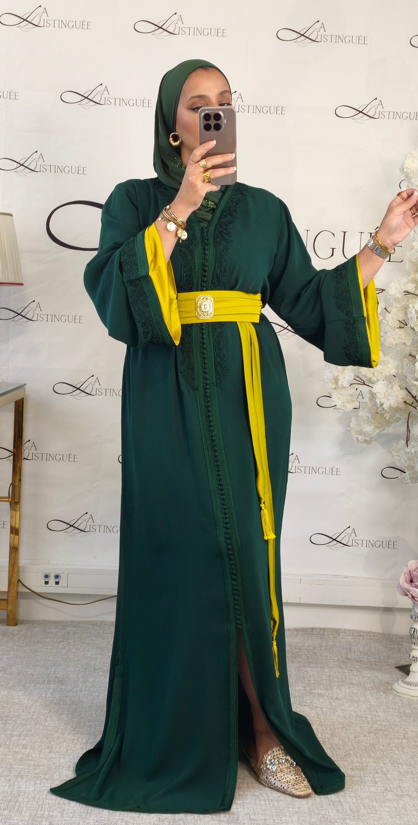 Caftan Mayssan Vert /citron