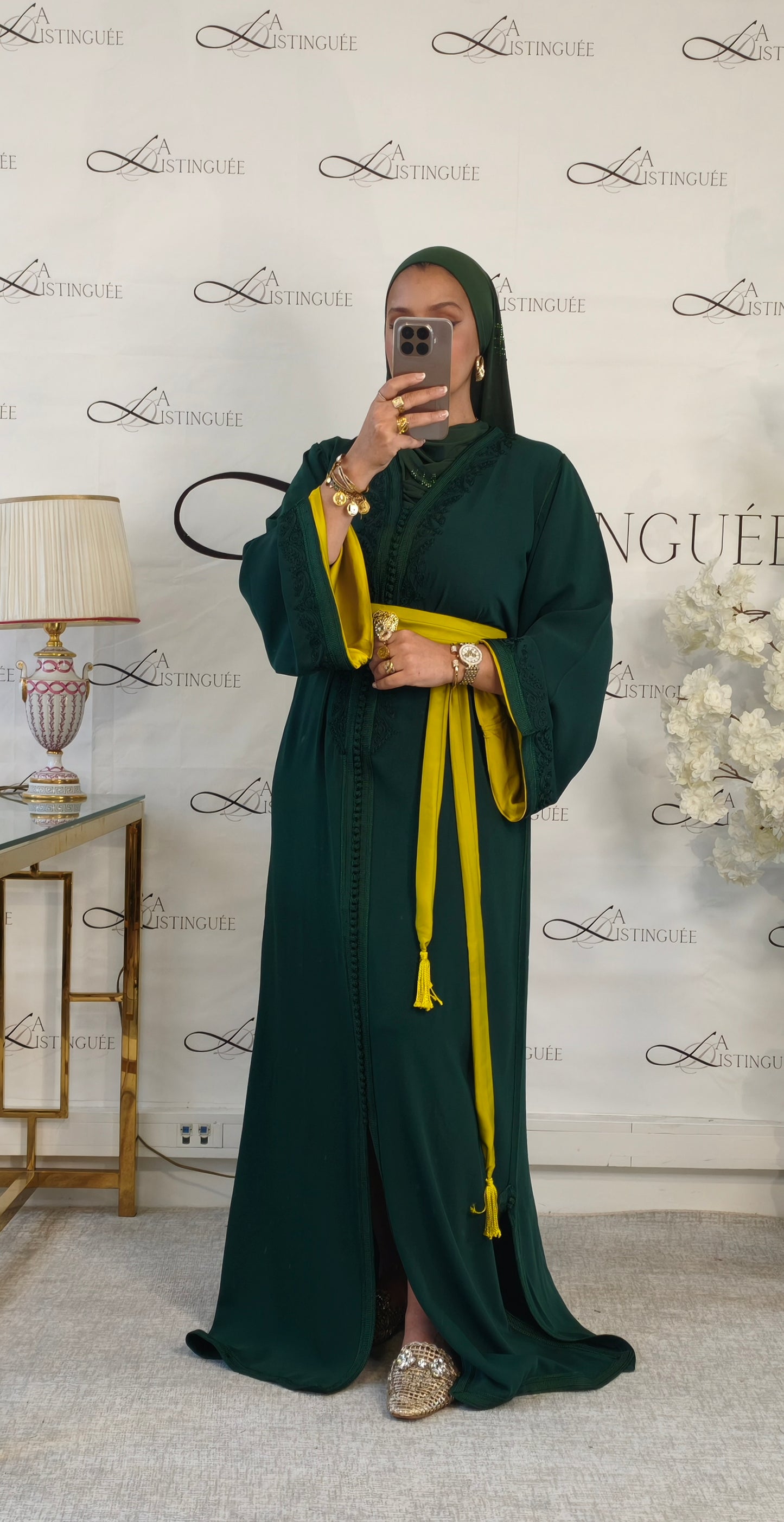 Caftan Mayssan Vert /citron