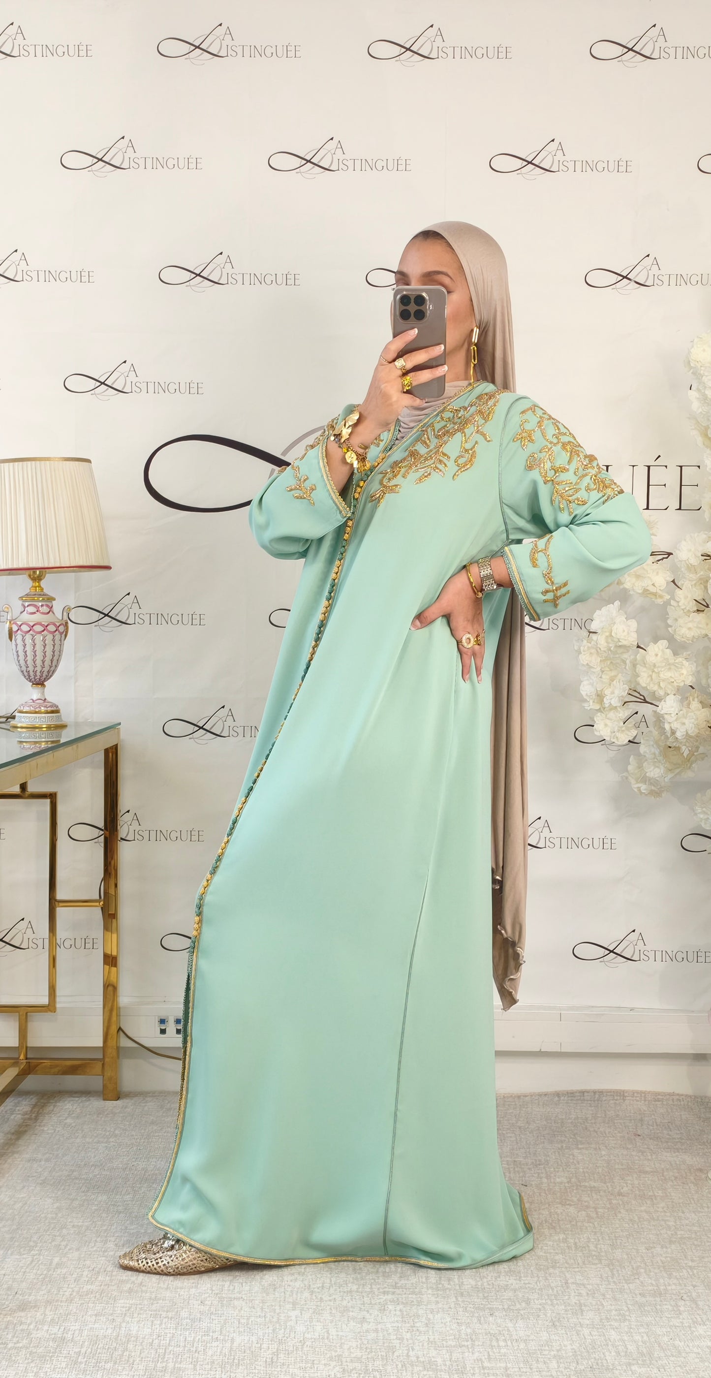 Caftan Sarah Vert Verveine
