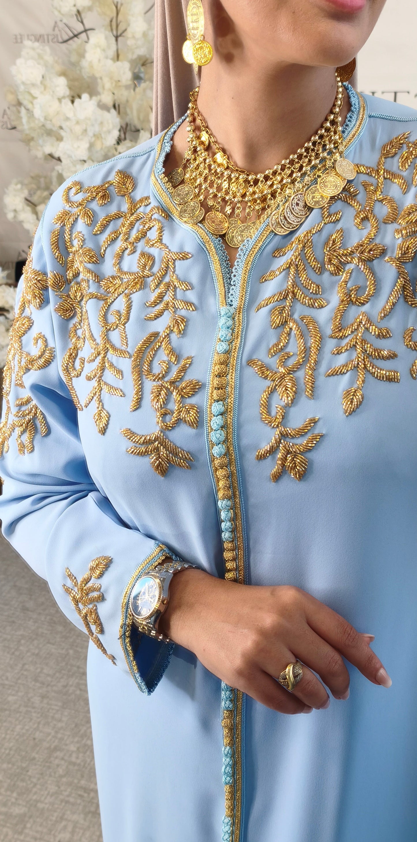 Caftan Sarah Bleu Ciel