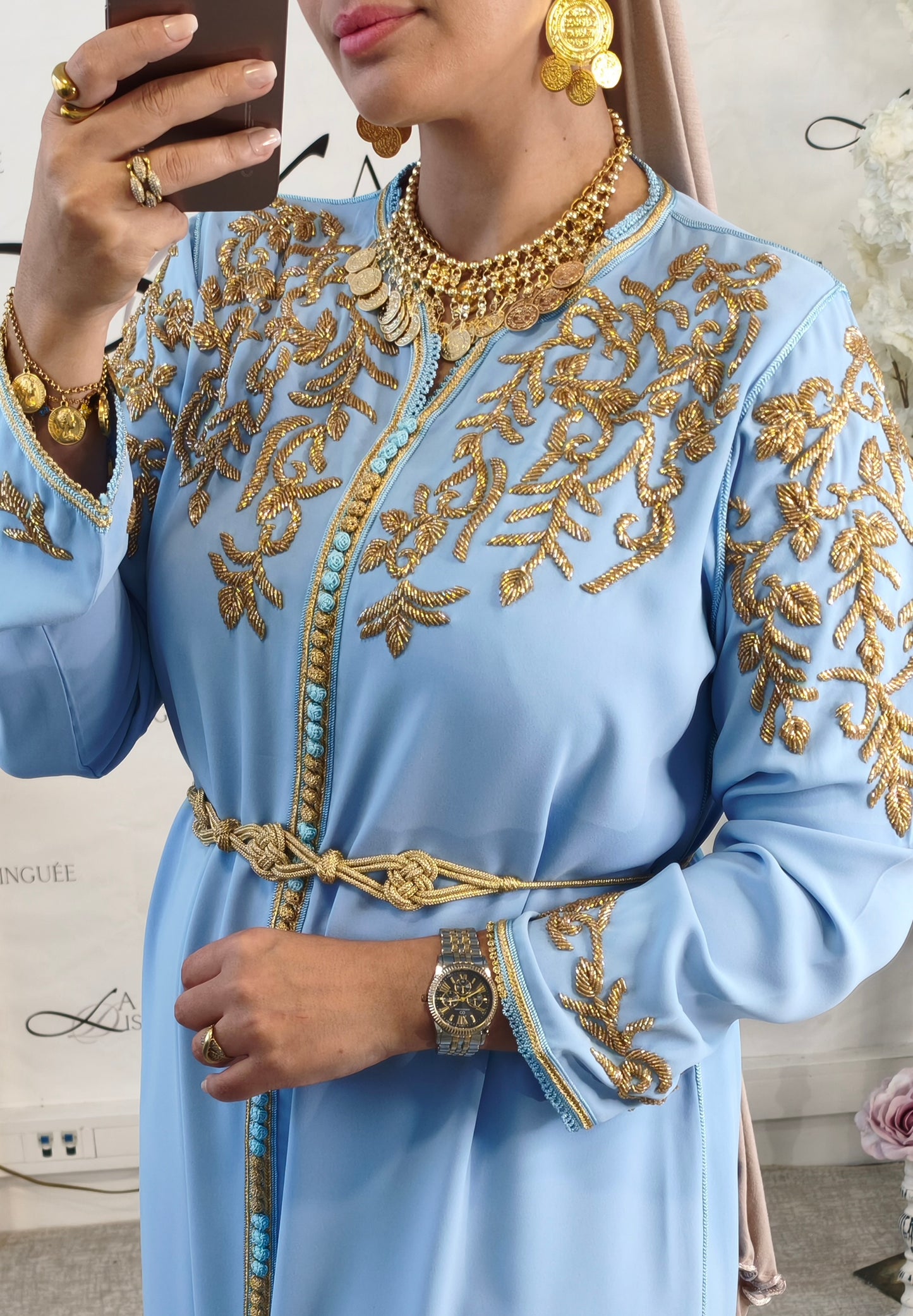 Caftan Sarah Bleu Ciel