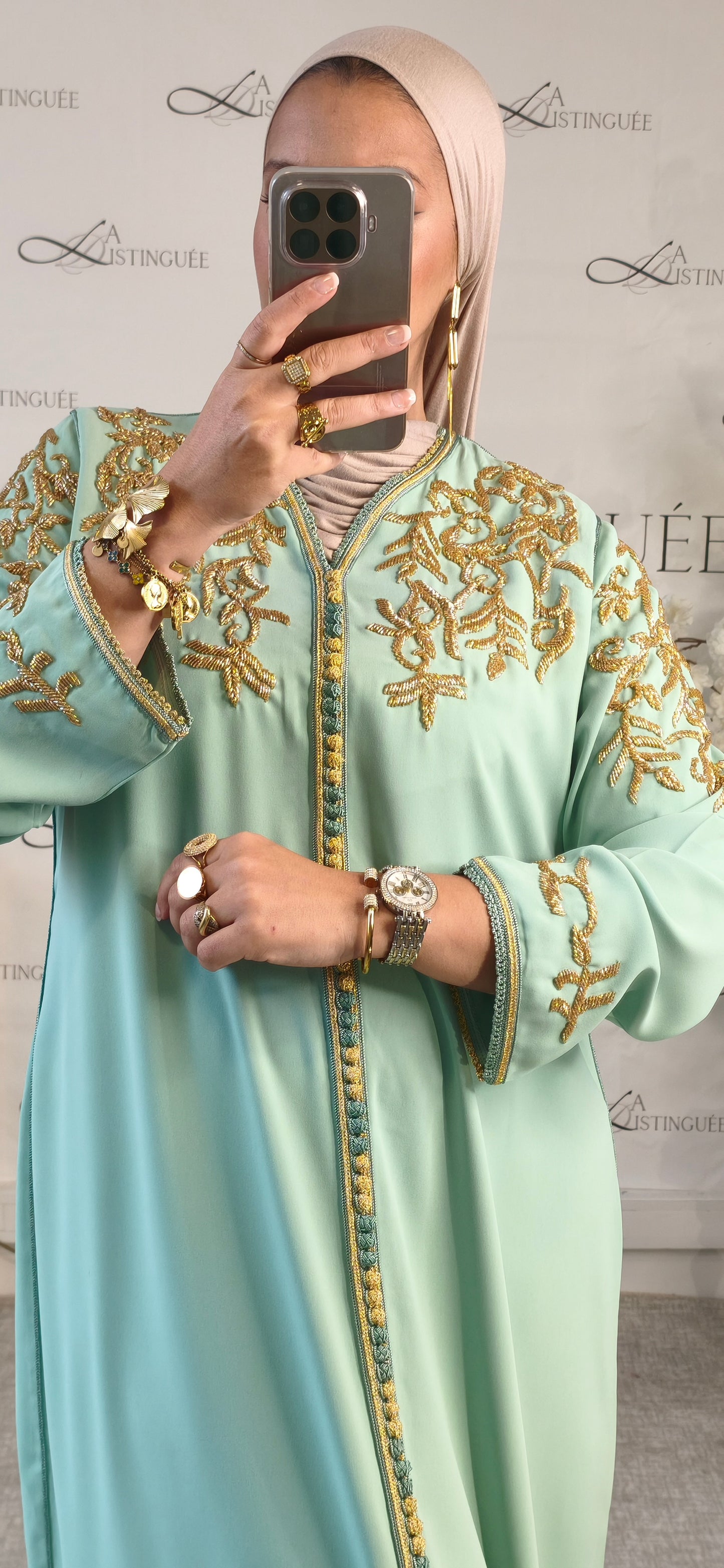 Caftan Sarah Vert Verveine