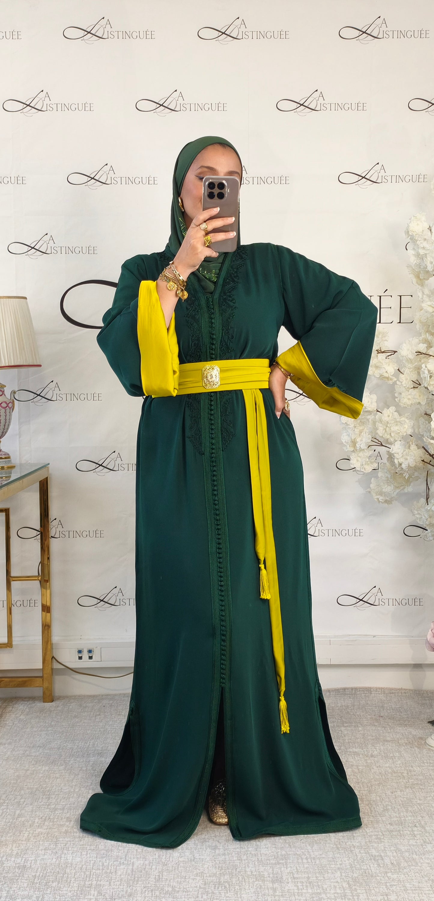 Caftan Mayssan Vert /citron