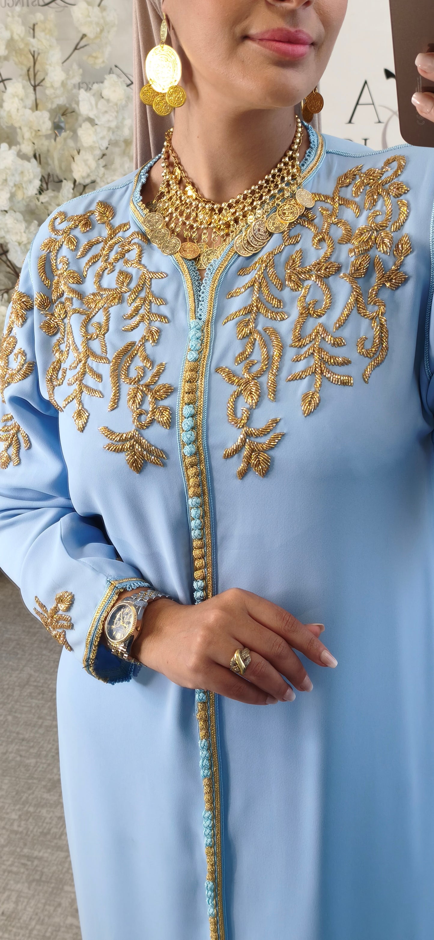 Caftan Sarah Bleu Ciel