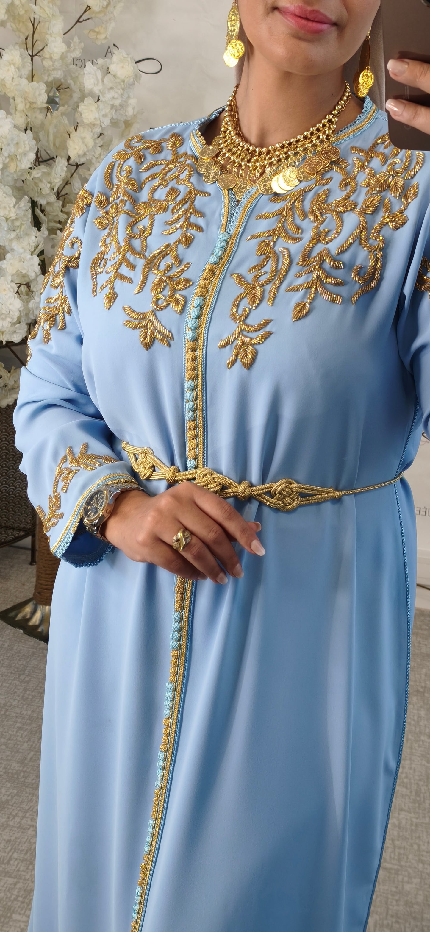 Caftan Sarah Bleu Ciel