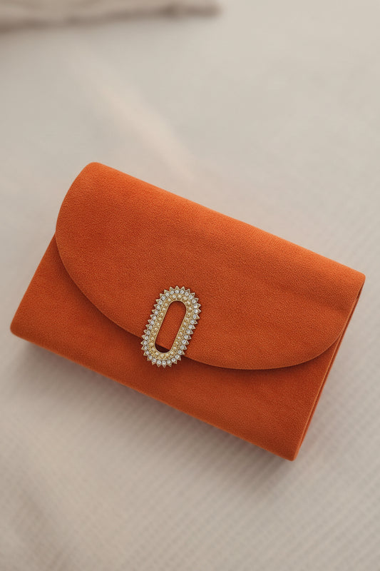 Pochette Sac velour Eliss Orange