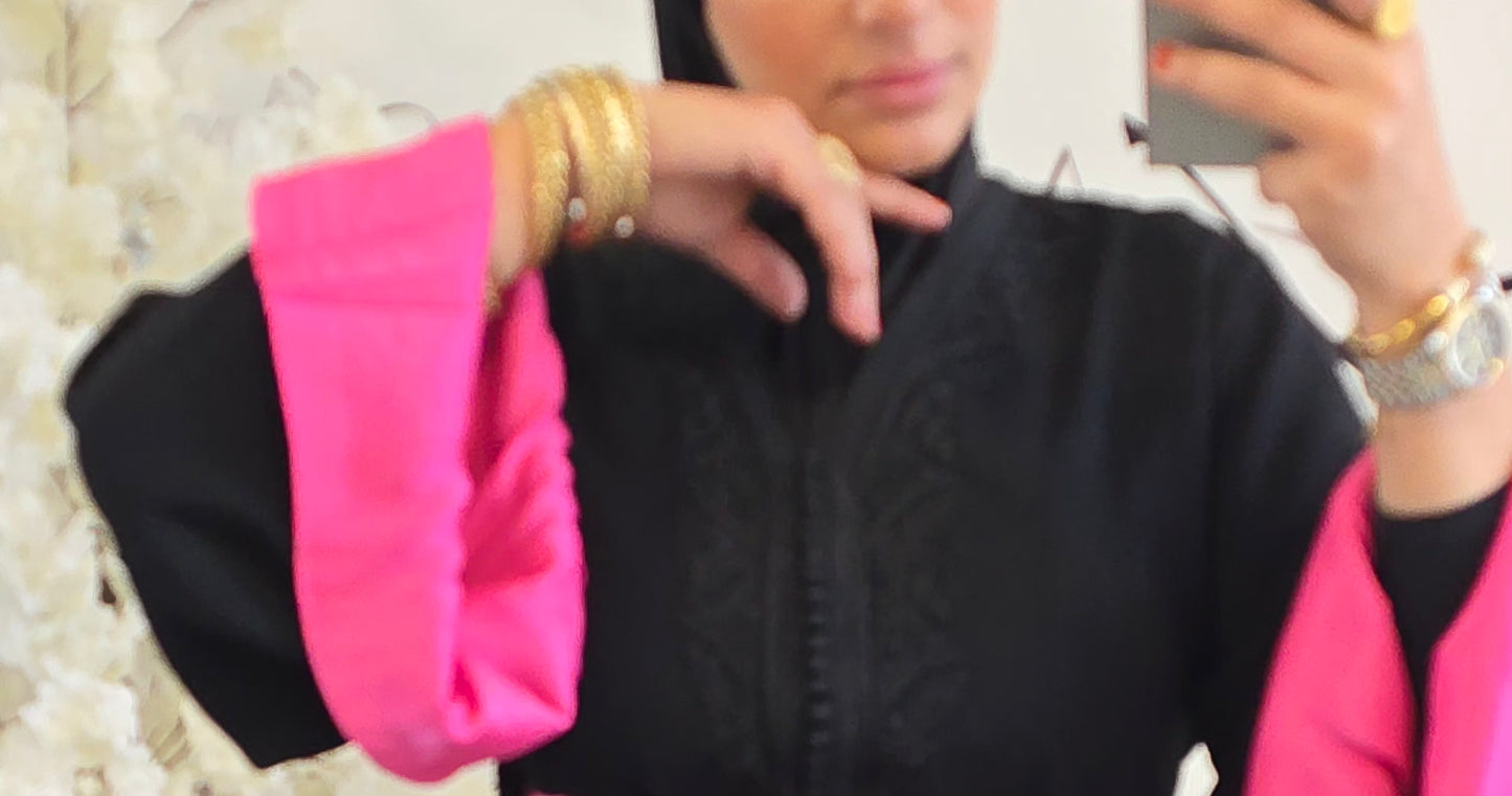 Caftan Mayssan Noir / Rose