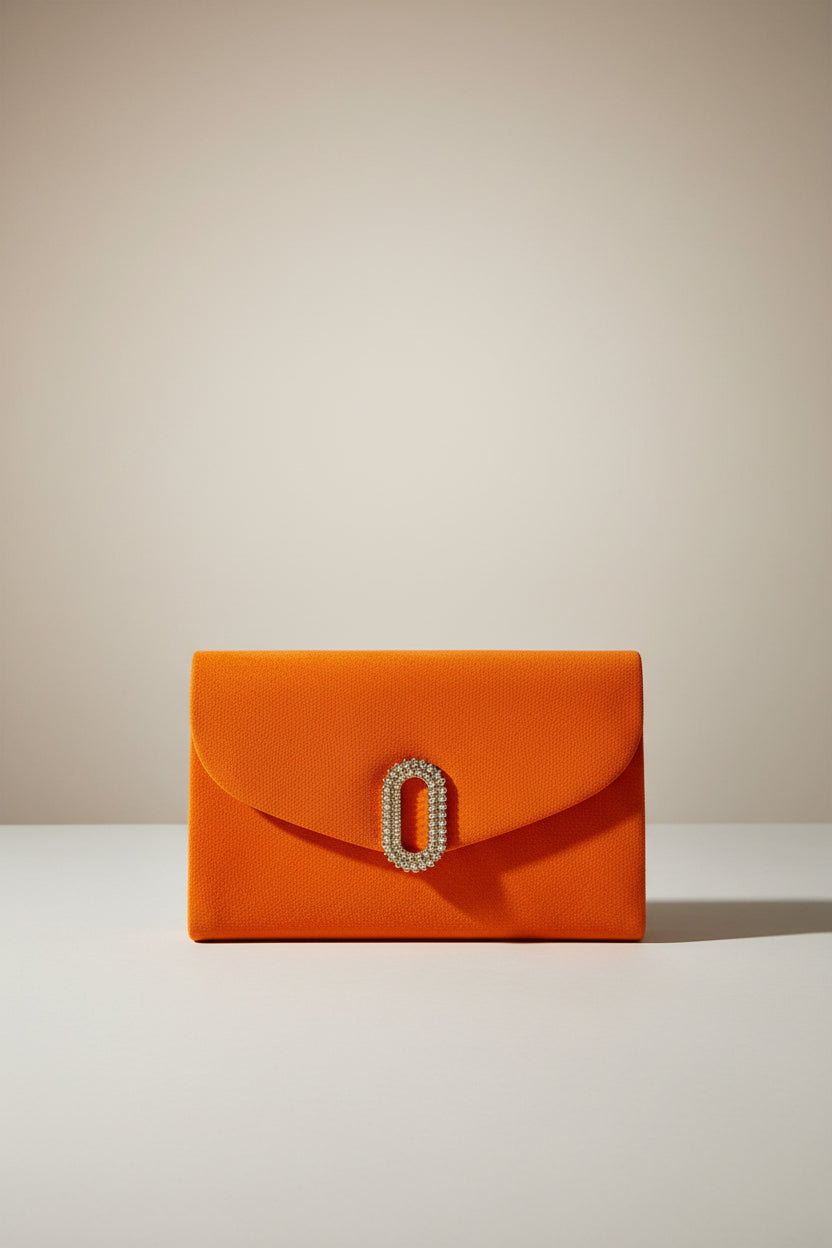 Pochette Sac velour Eliss Orange