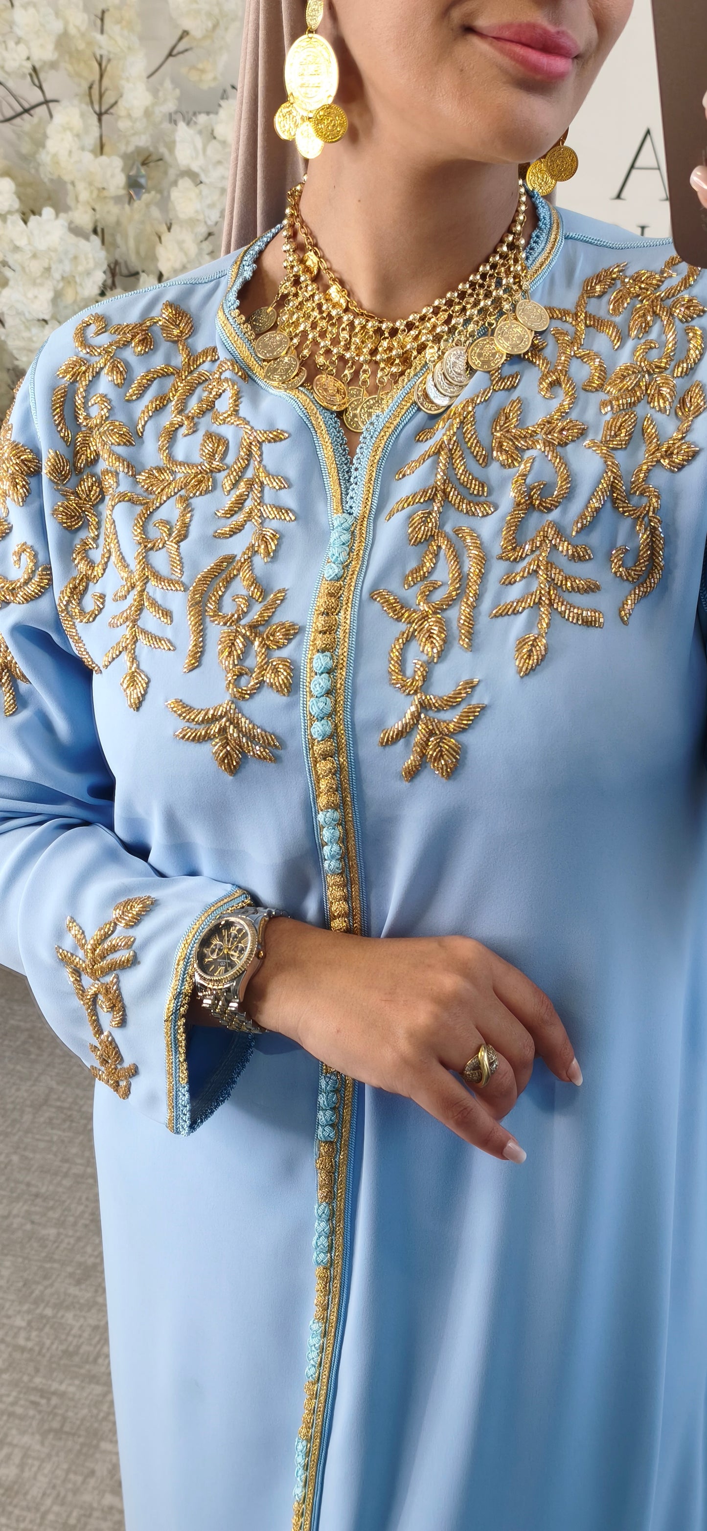 Caftan Sarah Bleu Ciel