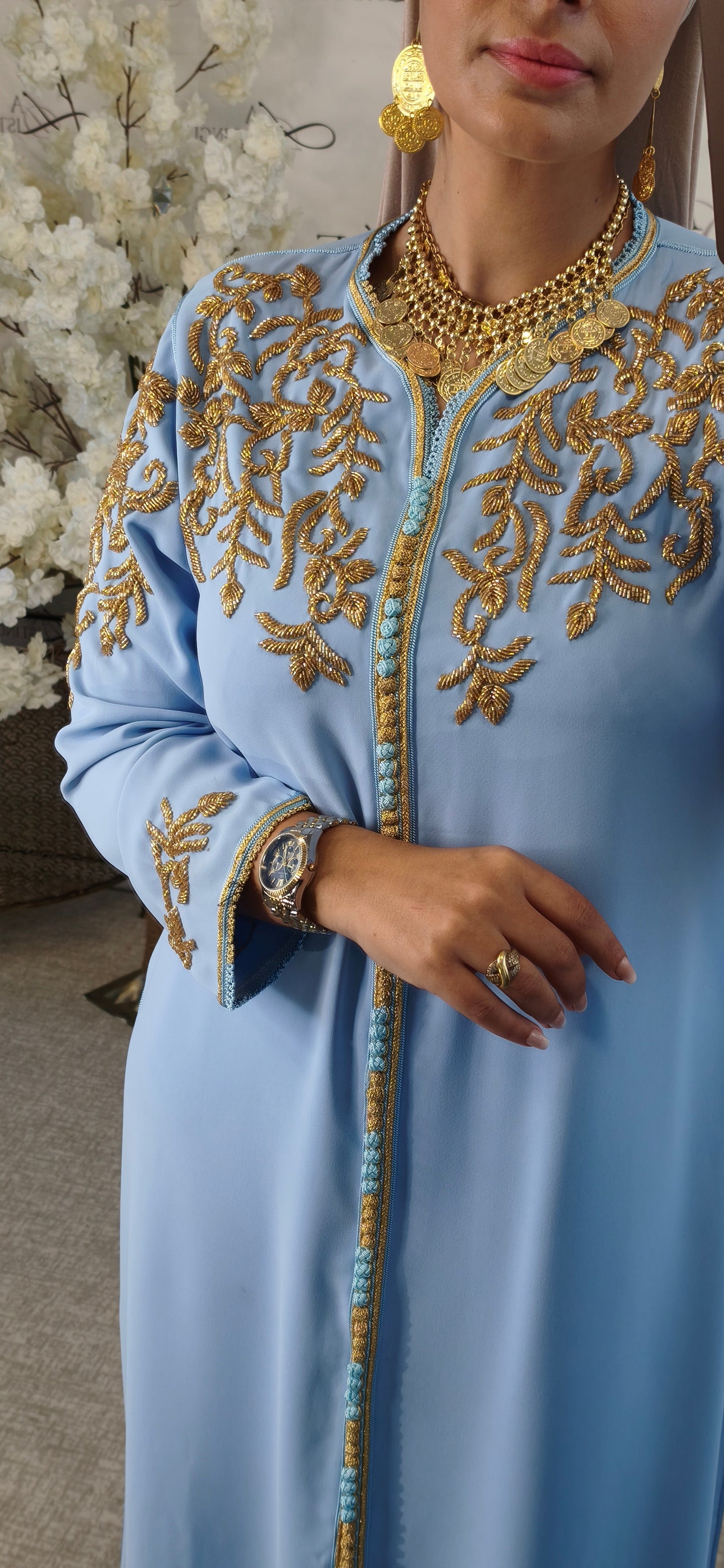 Caftan Sarah Bleu Ciel