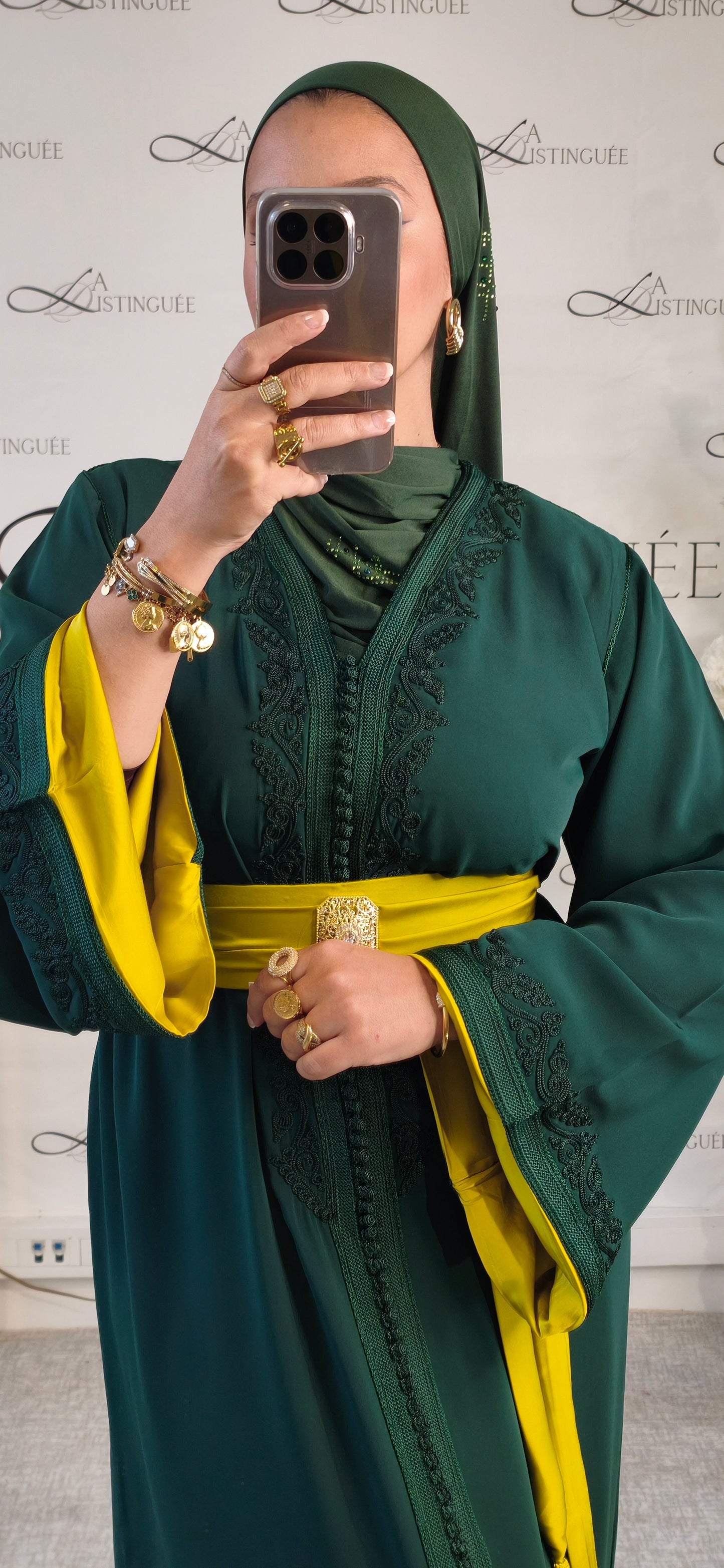 Caftan Mayssan Vert /citron