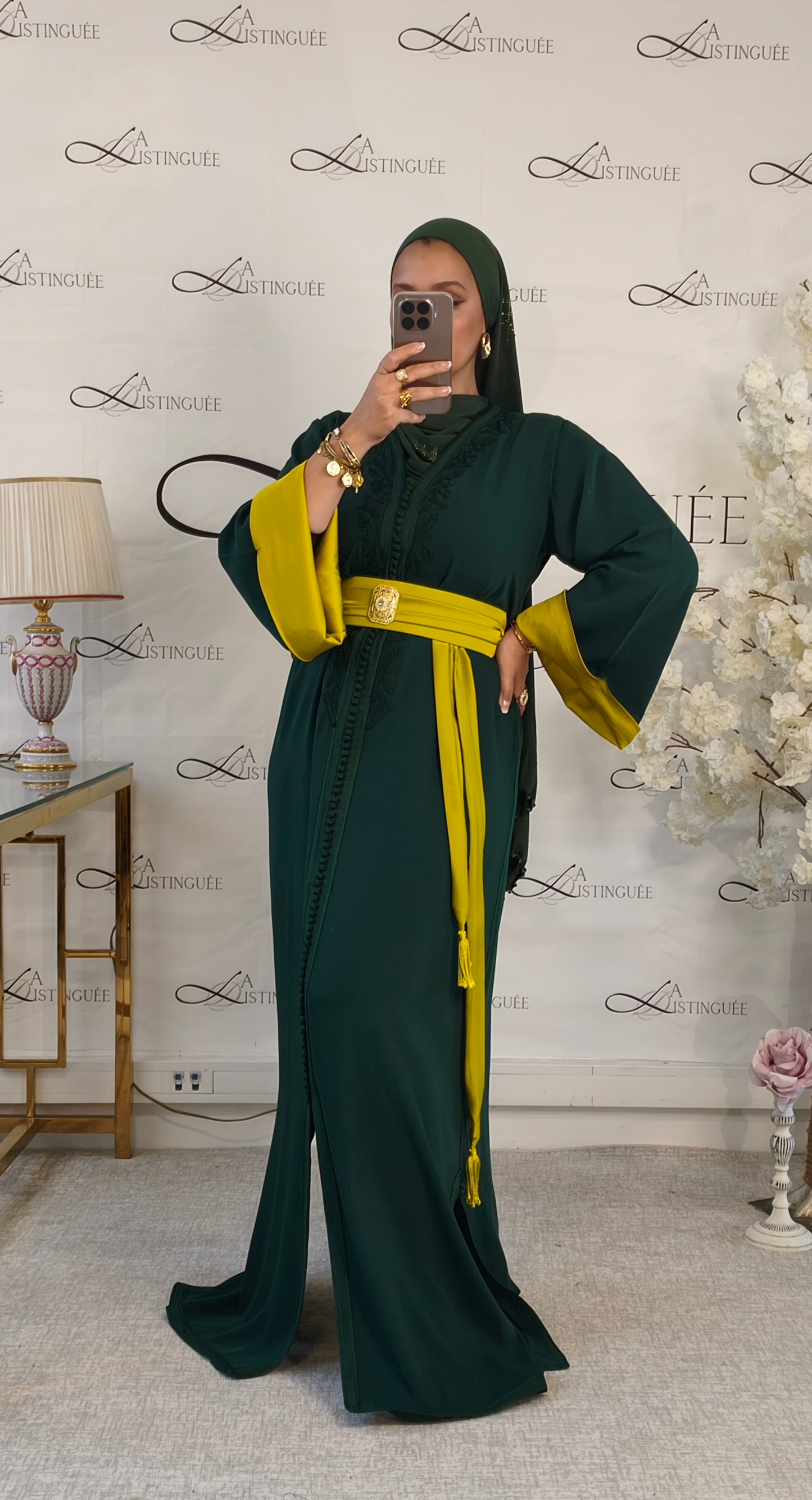 Caftan Mayssan Vert /citron
